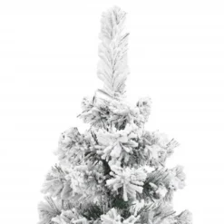 VidaXL Slim Artificial Christmas Tree With Flocked Snow Green 210 Cm PVC -Deals Vidaxl Store image 3 320955