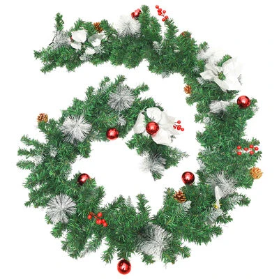 VidaXL Christmas Garland With LED Lights Green 2,7 M PVC 5 VidaXL Christmas Garland With LED Lights Green 2,7 M PVC - Image 3