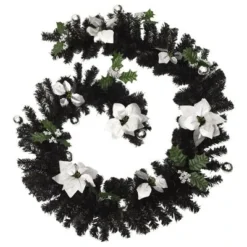 VidaXL Christmas Garland With LED Lights Black 2,7 M PVC -Deals Vidaxl Store image 3 320973