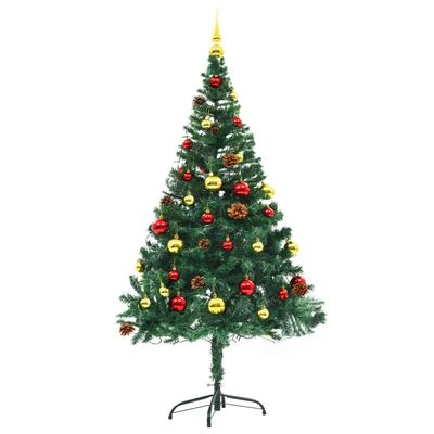 VidaXL Artificial Pre-lit Christmas Tree With Baubles Green 150 Cm 5 VidaXL Artificial Pre-lit Christmas Tree With Baubles Green 150 Cm - Image 3