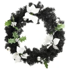 VidaXL Christmas Wreath With LED Lights Black 60 Cm PVC -Deals Vidaxl Store image 3 321518