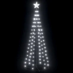 VidaXL Christmas Cone Tree Cold White 100 LEDs Decoration 70x180 Cm -Deals Vidaxl Store image 3 328700