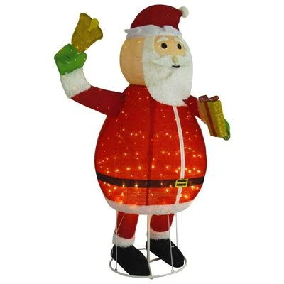 VidaXL Decorative Christmas Santa Claus Figure LED Luxury Fabric 180 Cm 5 VidaXL Decorative Christmas Santa Claus Figure LED Luxury Fabric 180 Cm - Image 3