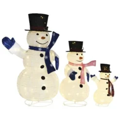 VidaXL Decorative Christmas Snowman Family Figures With LED Luxury Fabric 11 VidaXL Decorative Christmas Snowman Family Figures With LED Luxury Fabric -Deals Vidaxl Store image 3 329765