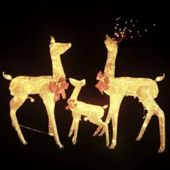 VidaXL Reindeer Family Christmas Decoration Gold 201 LEDs -Deals Vidaxl Store image 3 329770