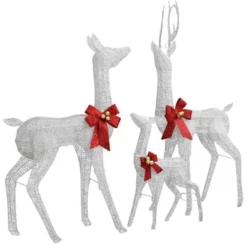 VidaXL Reindeer Family Christmas Decoration White And Silver 201 LEDs -Deals Vidaxl Store image 3 329771