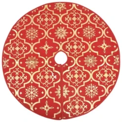 VidaXL Luxury Christmas Tree Skirt With Sock Red 90 Cm Fabric 12 VidaXL Luxury Christmas Tree Skirt With Sock Red 90 Cm Fabric -Deals Vidaxl Store image 3 330275
