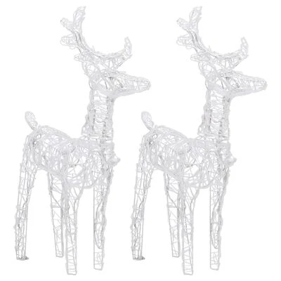 VidaXL Christmas Reindeers 2 Pcs Warm White 80 LEDs Acrylic 5 VidaXL Christmas Reindeers 2 Pcs Warm White 80 LEDs Acrylic - Image 3