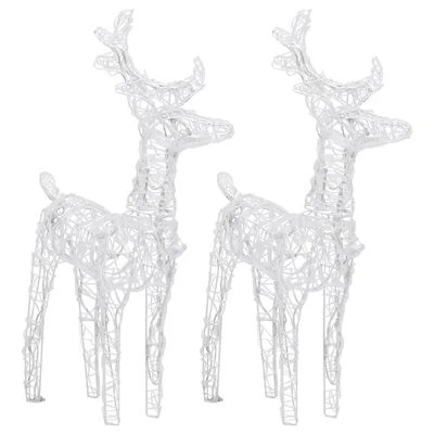 VidaXL Christmas Reindeers 2 Pcs Cold White 80 LEDs Acrylic 5 VidaXL Christmas Reindeers 2 Pcs Cold White 80 LEDs Acrylic - Image 3