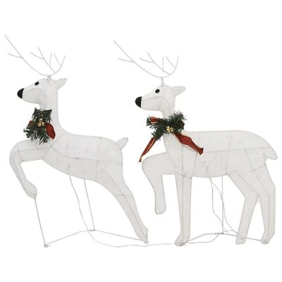 VidaXL Christmas Reindeers 2 Pcs White 40 LEDs 5 VidaXL Christmas Reindeers 2 Pcs White 40 LEDs - Image 3