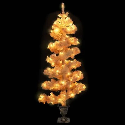 VidaXL Swirl Pre-lit Christmas Tree With Pot White 120 Cm PVC 5 VidaXL Swirl Pre-lit Christmas Tree With Pot White 120 Cm PVC - Image 3