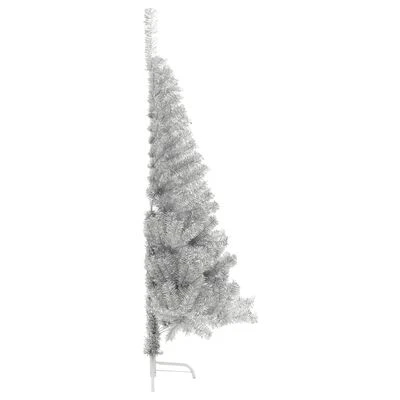 VidaXL Artificial Half Christmas Tree With Stand Silver 120 Cm PET 5 VidaXL Artificial Half Christmas Tree With Stand Silver 120 Cm PET - Image 3