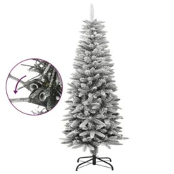 VidaXL Artificial Slim Christmas Tree With Flocked Snow 120 Cm PVC&PE -Deals Vidaxl Store image 3 345193