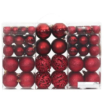 VidaXL Christmas Baubles 100 Pcs Wine Red 3 / 4 / 6 Cm 5 VidaXL Christmas Baubles 100 Pcs Wine Red 3 / 4 / 6 Cm - Image 3