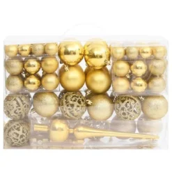 VidaXL 111 Piece Christmas Bauble Set Gold Polystyrene -Deals Vidaxl Store image 3 356109