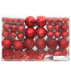 VidaXL 111 Piece Christmas Bauble Set Red Polystyrene -Deals Vidaxl Store image 3 356110