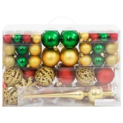 VidaXL 112 Piece Christmas Bauble Set Red / Green / Gold Polystyrene 24 VidaXL 112 Piece Christmas Bauble Set Red / Green / Gold Polystyrene -Deals Vidaxl Store image 3 356114