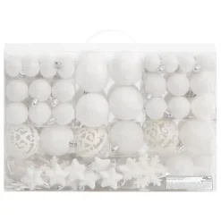 VidaXL 111 Piece Christmas Bauble Set White Polystyrene 22 VidaXL 111 Piece Christmas Bauble Set White Polystyrene -Deals Vidaxl Store image 3 356115