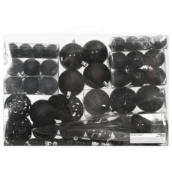 VidaXL 111 Piece Christmas Bauble Set Black Polystyrene -Deals Vidaxl Store image 3 356116