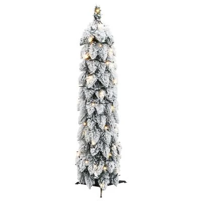 VidaXL Artificial Pre-lit Christmas Tree With 30 LEDs And Flocked Snow 60 Cm 5 VidaXL Artificial Pre-lit Christmas Tree With 30 LEDs And Flocked Snow 60 Cm - Image 3