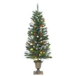 VidaXL Artificial Christmas Trees 2 Pcs 100 LEDs Green And White 120 Cm -Deals Vidaxl Store image 3 357771