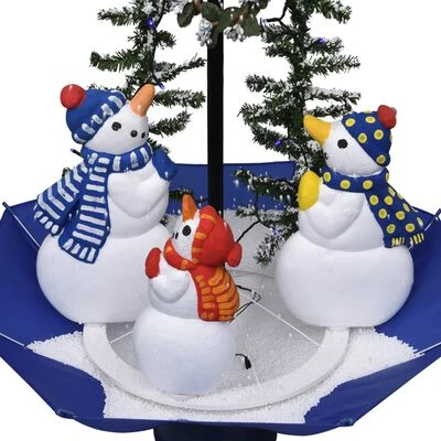 VidaXL Snowing Christmas Tree With Umbrella Base Blue 75 Cm PVC 6 VidaXL Snowing Christmas Tree With Umbrella Base Blue 75 Cm PVC - Image 4