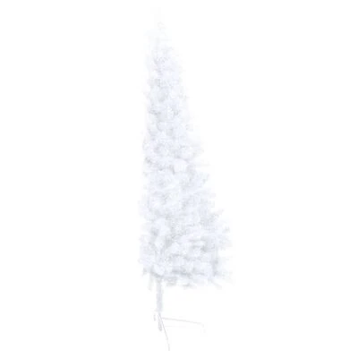 VidaXL Artificial Half Pre-lit Christmas Tree With Stand White 120 Cm PVC 6 VidaXL Artificial Half Pre-lit Christmas Tree With Stand White 120 Cm PVC - Image 4