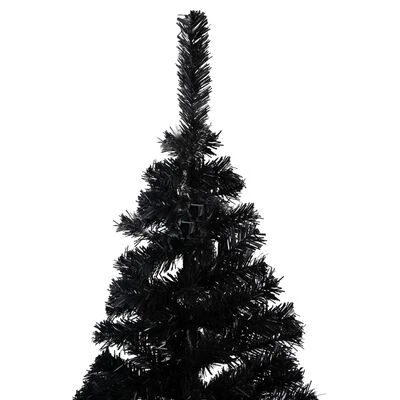 VidaXL Artificial Pre-lit Christmas Tree With Stand Black 150 Cm PVC 6 VidaXL Artificial Pre-lit Christmas Tree With Stand Black 150 Cm PVC - Image 4