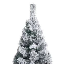 VidaXL Slim Pre-lit Christmas Tree With Flocked Snow Green 210 Cm PVC -Deals Vidaxl Store image 4 3077757