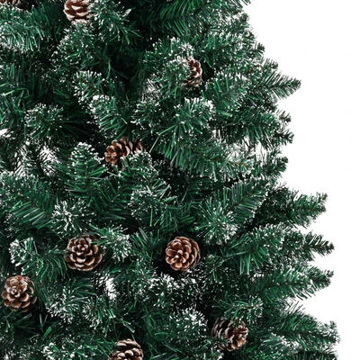 VidaXL Slim Christmas Tree With Real Wood And White Snow Green 150 Cm 6 VidaXL Slim Christmas Tree With Real Wood And White Snow Green 150 Cm - Image 4