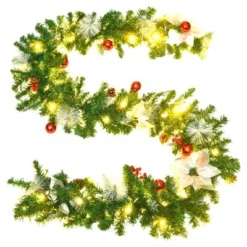 VidaXL Christmas Garland With LED Lights Green 2,7 M PVC 15 VidaXL Christmas Garland With LED Lights Green 2,7 M PVC -Deals Vidaxl Store image 4 320971