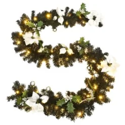 VidaXL Christmas Garland With LED Lights Black 2,7 M PVC -Deals Vidaxl Store image 4 320973