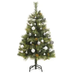 VidaXL Artificial Hinged Christmas Tree 150 LEDs & Ball Set 120 Cm -Deals Vidaxl Store image 4 3210197