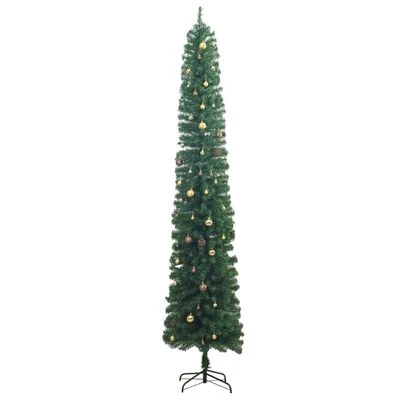 VidaXL Slim Christmas Tree 300 LEDs & Ball Set 270 Cm 6 VidaXL Slim Christmas Tree 300 LEDs & Ball Set 270 Cm - Image 4