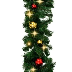 VidaXL Christmas Garland With Baubles And LED Lights Green 10 M PVC 13 VidaXL Christmas Garland With Baubles And LED Lights Green 10 M PVC -Deals Vidaxl Store image 4 321508