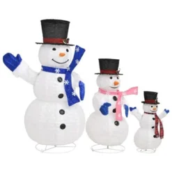 VidaXL Decorative Christmas Snowman Family Figures With LED Luxury Fabric 12 VidaXL Decorative Christmas Snowman Family Figures With LED Luxury Fabric -Deals Vidaxl Store image 4 329765