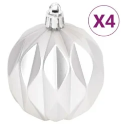 VidaXL 70 Piece Christmas Bauble Set Silver And White -Deals Vidaxl Store image 4 330090