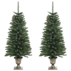 VidaXL Artificial Christmas Trees 2 Pcs With Wreath, Garland And LEDs 19 VidaXL Artificial Christmas Trees 2 Pcs With Wreath, Garland And LEDs -Deals Vidaxl Store image 4 344648