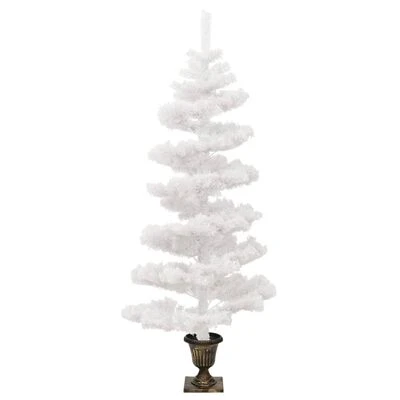 VidaXL Swirl Pre-lit Christmas Tree With Pot White 120 Cm PVC 6 VidaXL Swirl Pre-lit Christmas Tree With Pot White 120 Cm PVC - Image 4