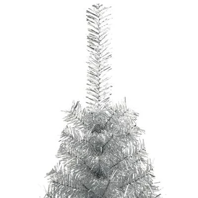VidaXL Artificial Half Christmas Tree With Stand Silver 120 Cm PET 6 VidaXL Artificial Half Christmas Tree With Stand Silver 120 Cm PET - Image 4