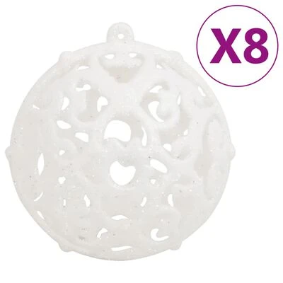 VidaXL 111 Piece Christmas Bauble Set White Polystyrene 6 VidaXL 111 Piece Christmas Bauble Set White Polystyrene - Image 4