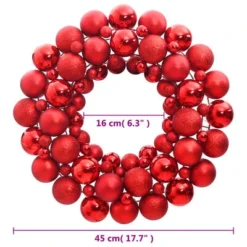 VidaXL Christmas Wreath Red 45 Cm Polystyrene -Deals Vidaxl Store image 4 356121