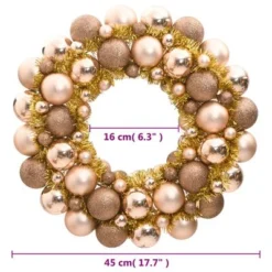 VidaXL Christmas Wreath Rose Gold 45 Cm Polystyrene 19 VidaXL Christmas Wreath Rose Gold 45 Cm Polystyrene -Deals Vidaxl Store image 4 356123