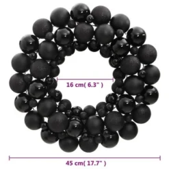VidaXL Christmas Wreath Black 45 Cm Polystyrene -Deals Vidaxl Store image 4 356127