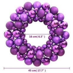 VidaXL Christmas Wreath Purple 45 Cm Polystyrene 19 VidaXL Christmas Wreath Purple 45 Cm Polystyrene -Deals Vidaxl Store image 4 356130
