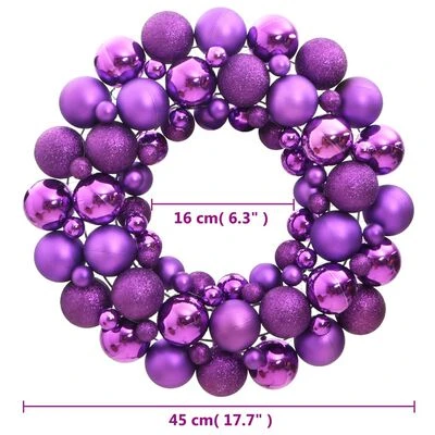 VidaXL Christmas Wreath Purple 45 Cm Polystyrene 6 VidaXL Christmas Wreath Purple 45 Cm Polystyrene - Image 4