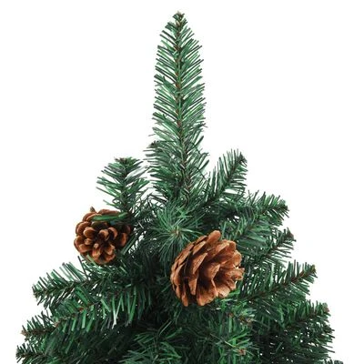 VidaXL Slim Pre-lit Christmas Tree With Real Wood&Cones Green 150 Cm 7 VidaXL Slim Pre-lit Christmas Tree With Real Wood&Cones Green 150 Cm - Image 5