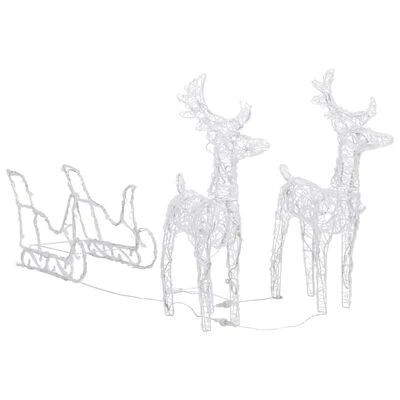 VidaXL Reindeers & Sleigh Christmas Decoration 160 LEDs 130 Cm Acrylic 7 VidaXL Reindeers & Sleigh Christmas Decoration 160 LEDs 130 Cm Acrylic - Image 5