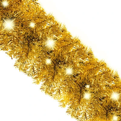 VidaXL Christmas Garland With LED Lights 5 M Gold 7 VidaXL Christmas Garland With LED Lights 5 M Gold - Image 5