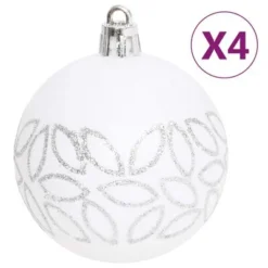 VidaXL 70 Piece Christmas Bauble Set Silver And White -Deals Vidaxl Store image 5 330090